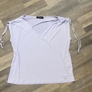 Ivanka Trump Light Purple Short Sleeve Top